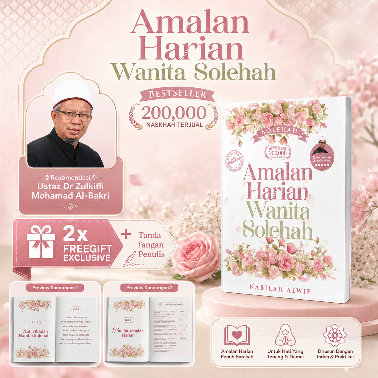 Isi kandungan buku Amalan Harian Wanita Solehah